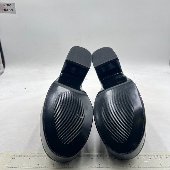 Pazzion Black Platform Rounded Toe Mules Clogs Slip On Chunky High Heel Slipper - Picture 6 of 7